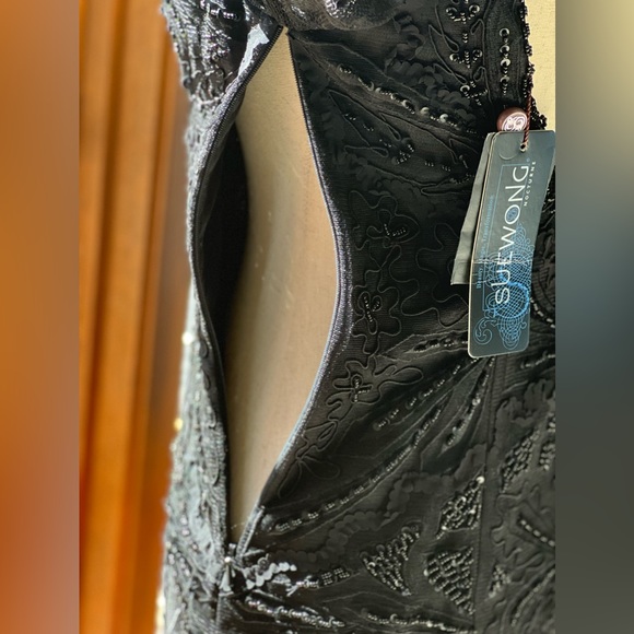 NWT Sue Wong 6 V-Neck Knee-Length Lace & Beaded Dress - Picture 11 of 13